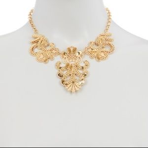 Sequined Filigree Bib Necklace